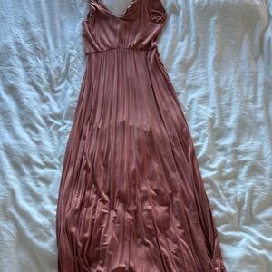 Lulu's Pink Pleated Sundress for Wedding Guest